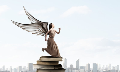 Angel girl in dress