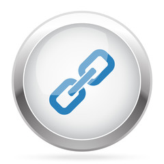 Blue Links icon on white glossy chrome app button