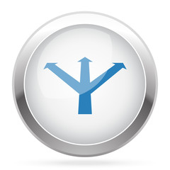 Obraz premium Blue Strategy icon on white glossy chrome app button