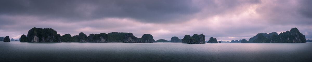 Panorama of Ha Long Bay in Vietnam