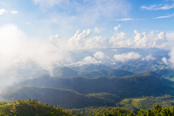 Fog and cloud mountain valley landscape,Thailand