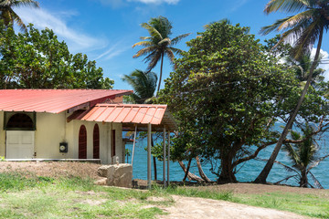 Tourist resort and trees on the coast, Trinidad, Trinidad and Tobago