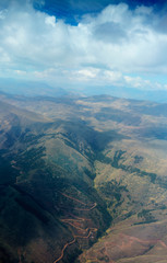 Aerial view of Andes mountains, Peru