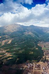 Fototapeta na wymiar Aerial view of Andes mountains, Cusco, Peru