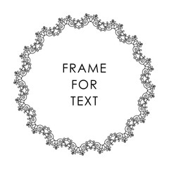 Elegant frame in trendy outline style isolated on white background