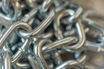 Heap of silver colored metallic chain