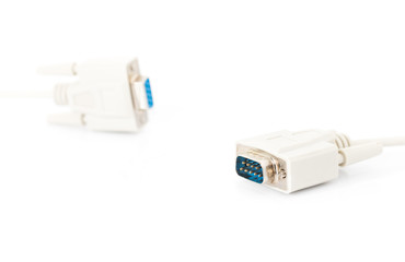 VGA input cable  connector on white background