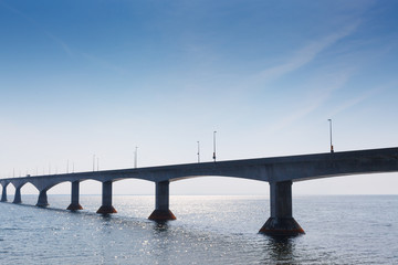 Confederation Bridge connecting Prince Edward Island to New Brunswick across the Northumberland Strait, Canada