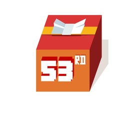 box present for happy 53rd birthday