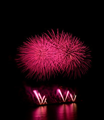  Amazing fireworks with  dark sky background