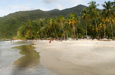 Tourists enjoying at beach, Trinidad, Trinidad And Tobago
