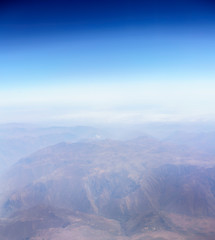 Aerial view of Andes mountains
