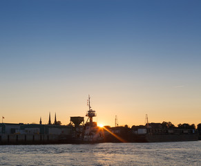 Fototapeta premium City at waterfront during sunset, Prince Edward Island, Canada