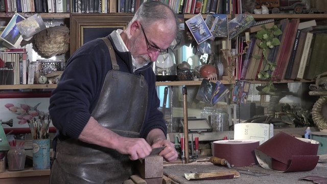 carpenter working in his workshop