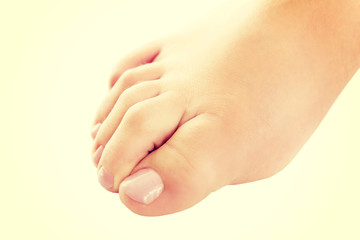 Woman's bare foot.