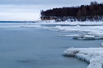 Ice-coated coast of Baltic sea