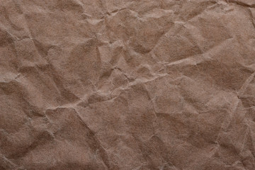 Brown crumpled paper for background