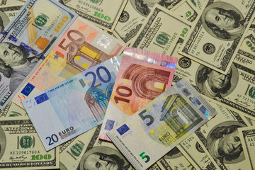 Fototapeta na wymiar Much money. Many banknotes. Dollar, euro
