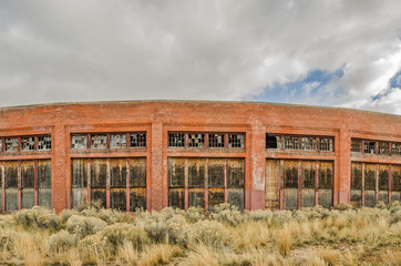 Fototapeta premium Brick Roundhouse once used to repair locomotives and other railcars