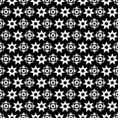 Seamless black and white background with abstract geometric shapes