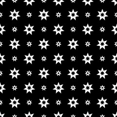 Seamless black and white background with abstract geometric shapes