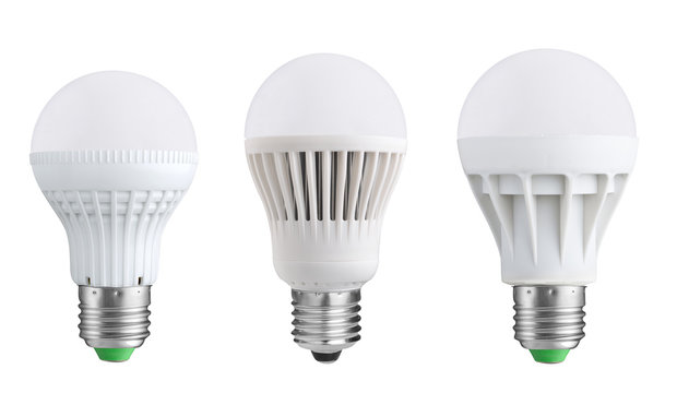 LED bulbs isolated on white background