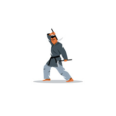 Obraz premium Japanese Kama martial arts. Vector Illustration.