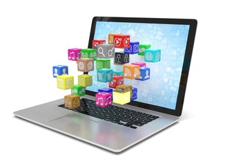 icon app fall in laptop