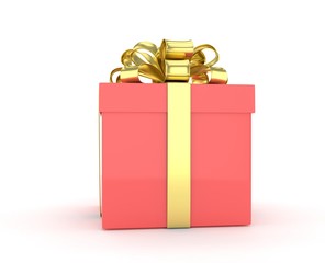 gift box with bows isolated on white