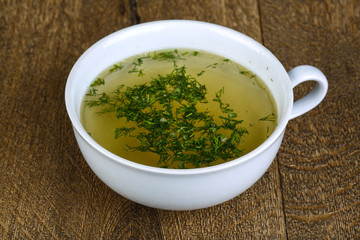 Broth with dill