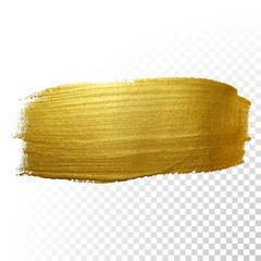 Vector gold paint brush stroke.