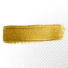 Vector gold paint brush stroke.