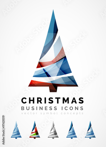 &quot;Set of abstract Christmas Tree Icons, business logo concepts, clean