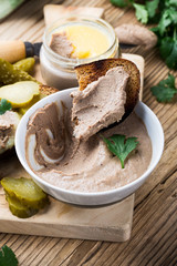 Chicken liver pate on bread