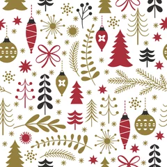 Peel and stick wall murals Christmas motifs seamless Christmas pattern