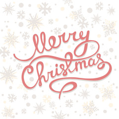 Vector illustration of christmas greetings with hand written tex