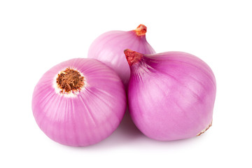 red onion bulb on white