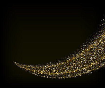 Abstract Vector Gold Dust Glitter Star Wave Background