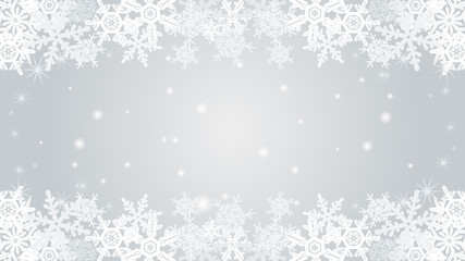 Snowflake  border frame -Silver color