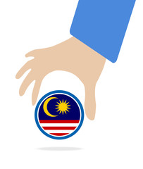 ASEAN Economic Community, AEC in businessman hand with Malaysia, for design present in vector on white background