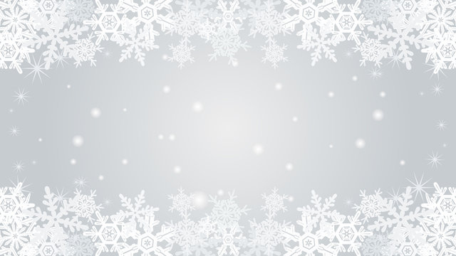 Snowflake  border frame -Silver color
