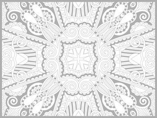unique coloring book page for adults - flower paisley design