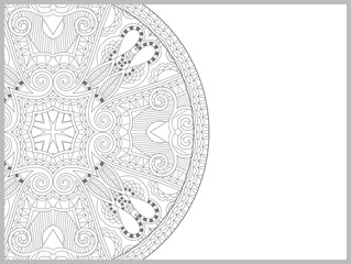 unique coloring book page for adults - flower paisley design