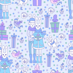 Christmas pattern. Vector Merry Christmas.