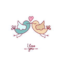 Fototapeta premium Valentine's Day doodles. Romantic hand drawn elements. Vector.