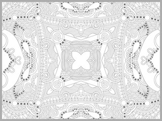 unique coloring book page for adults - flower paisley design