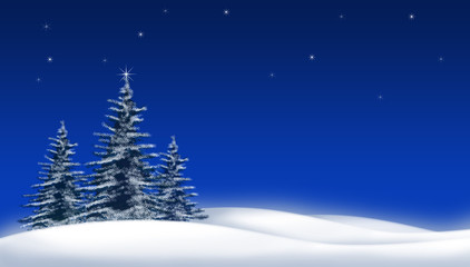 christmas card blue night star background