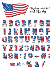Font with an American flag - 97632579