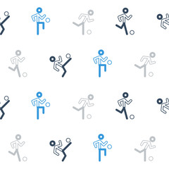 Fototapeta premium Football players seamless pattern