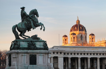 Fototapeta na wymiar Vienna / Wien, Austria - Horse and rider memorial.